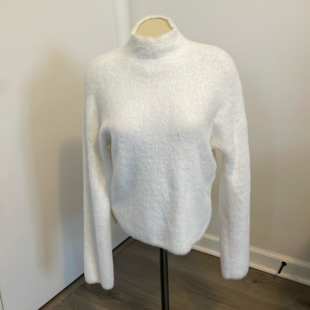 Abercrombie and Fitch soft a&f collection mock neck fuzzy sweater cabincore